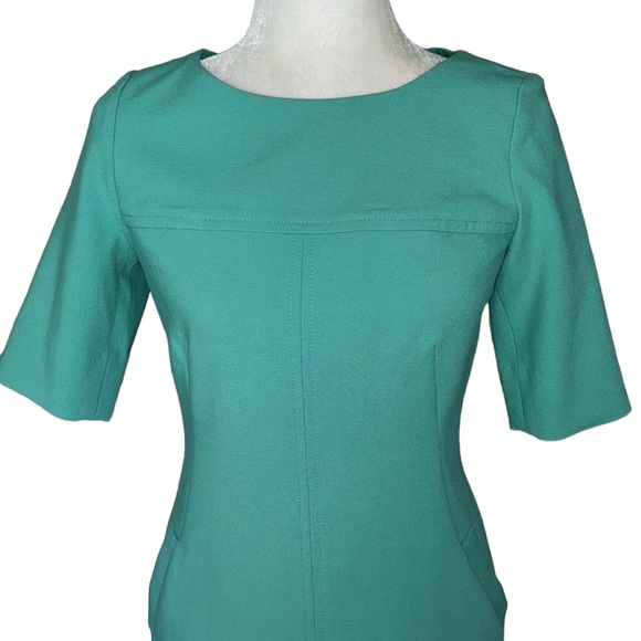 Shoshanna Turquoise Blue Green Short Sleeve Sheath Mini Dress - 2 - Picture 2 of 9